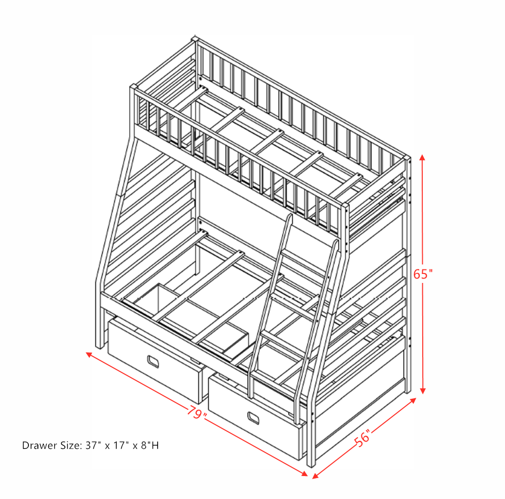 ACME Jason Bunk Bed (Twin/Full) in White 37040