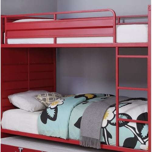 ACME Cargo Bunk Bed (Full/Full), Red (1Set/2Ctn) 37915