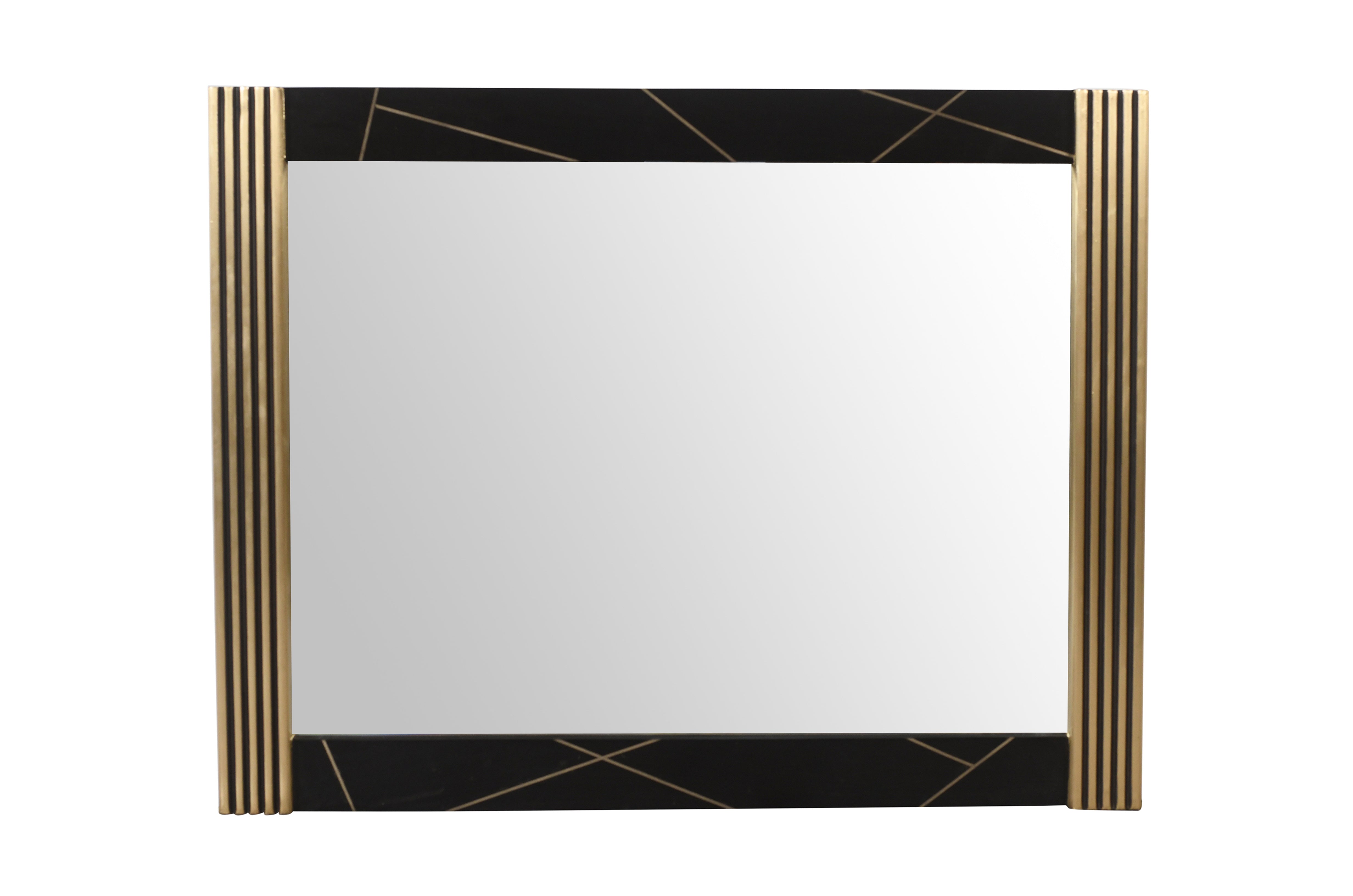 Allure Allure Modern Style Square Mirror Made With Mango Wood and Finished with Brass Metal