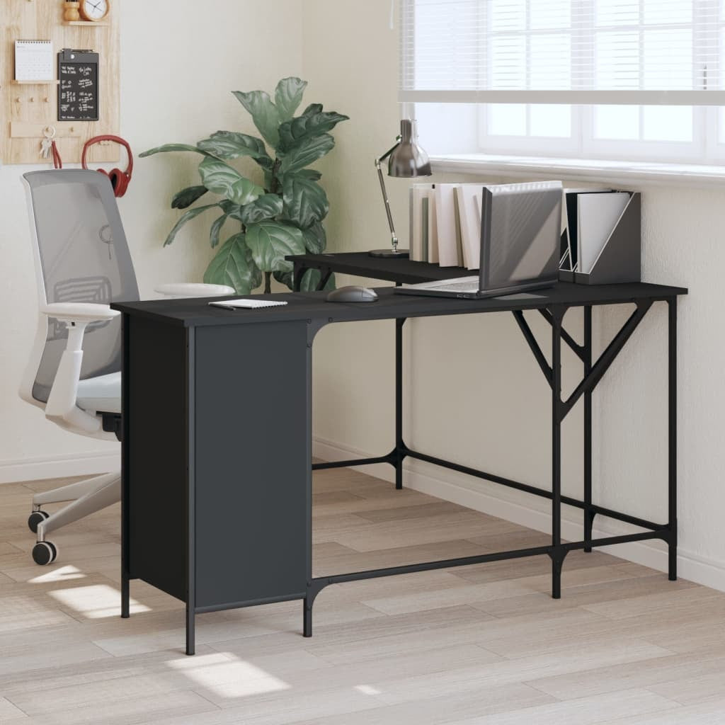 Desk Black 55.5"x55.5"x29.5" Engineered Wood