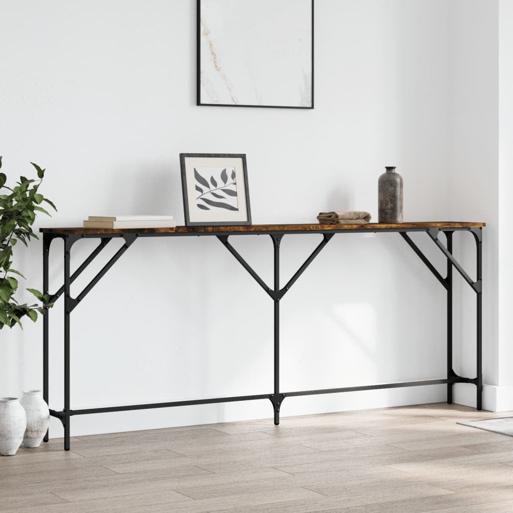 Console Table Smoked Oak 70.9"x9.1"x29.5" Engineered Wood