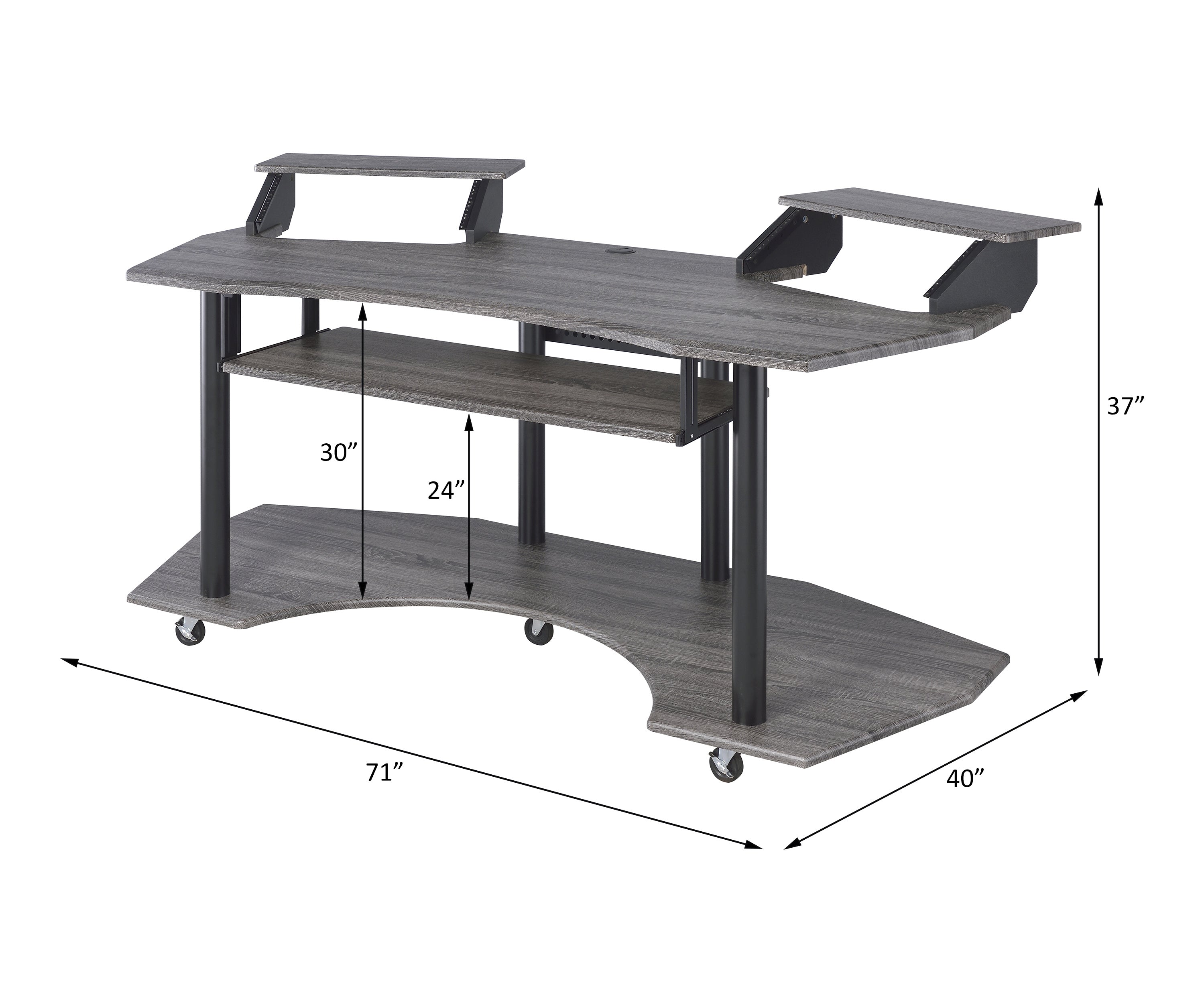 ACME Eleazar Computer Desk, Black Oak 92890