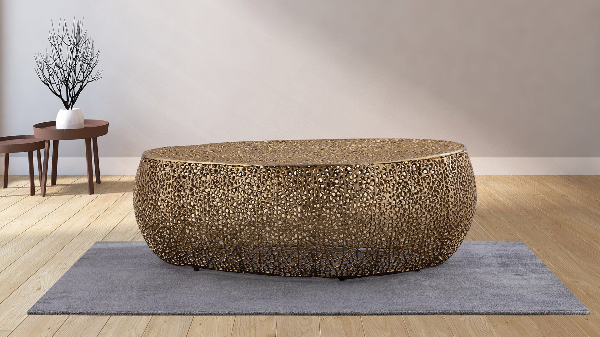 T3601-50 Oval Coffee Table Gold