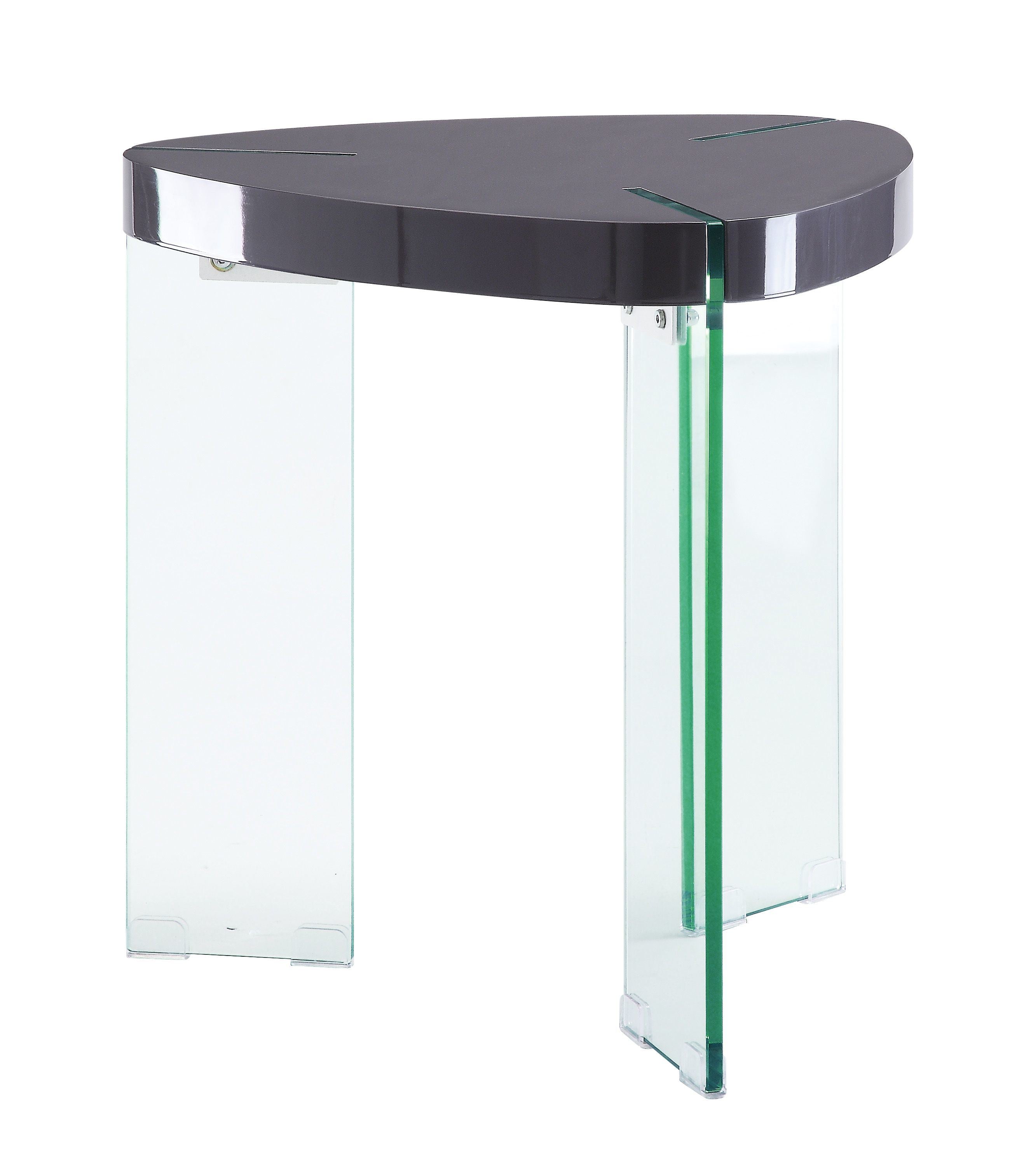 ACME Noland End Table, Gray High Gloss & Clear Glass (1Set/2Ctn) 84917