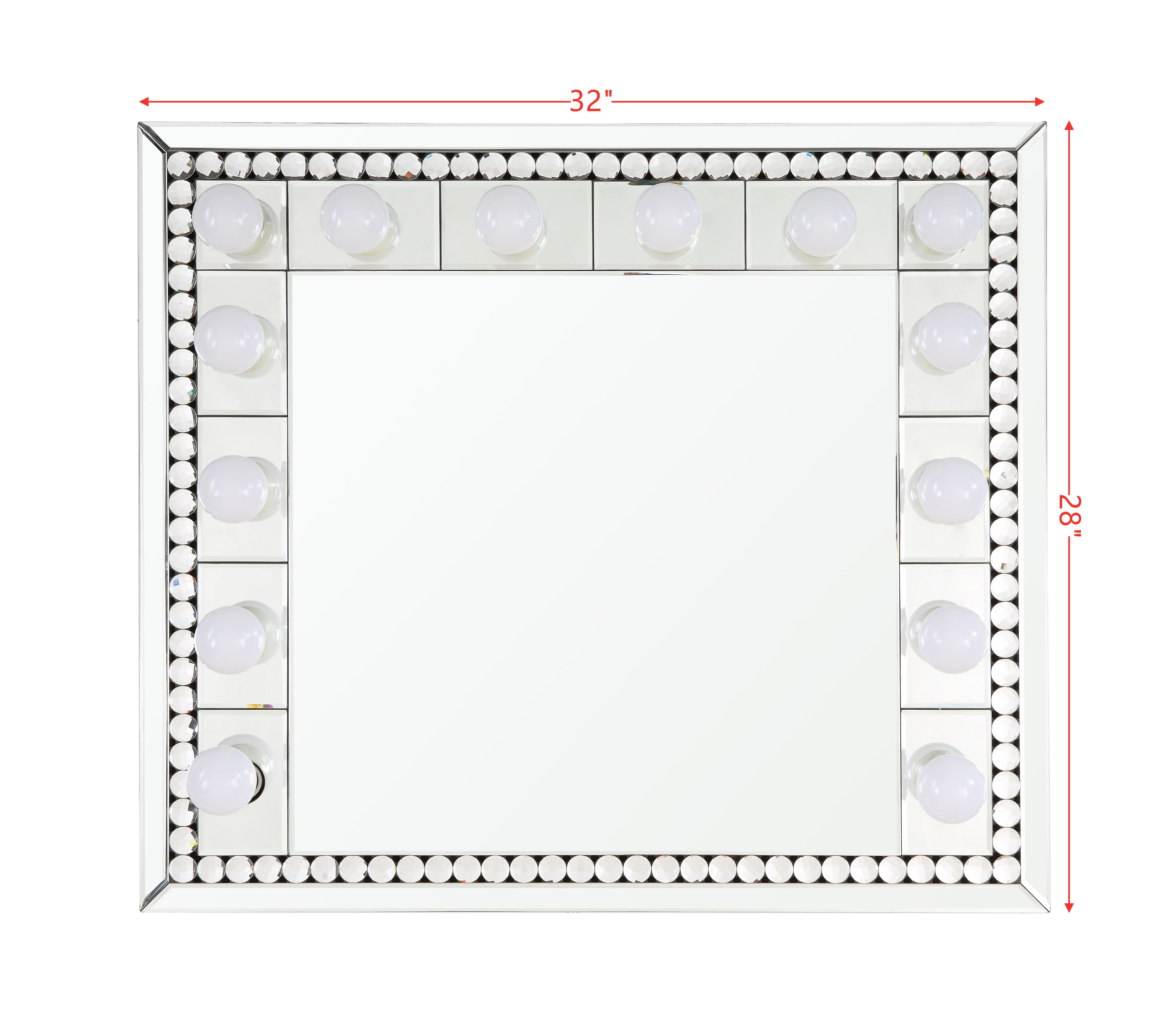 ACME Farai Wall DÉCOR, Mirrored & Faux Crystal Diamonds AC00764