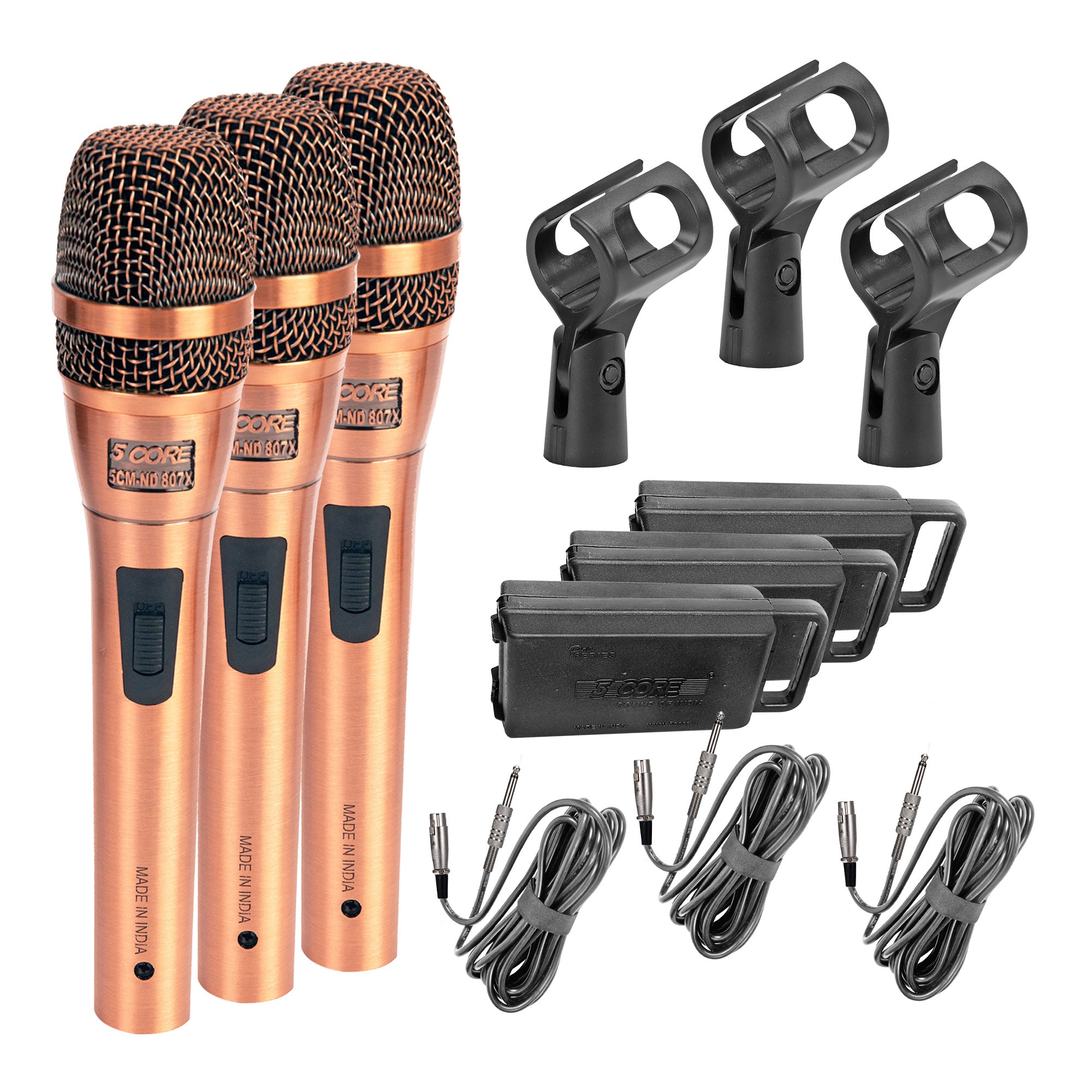 Professional Dynamic Vocal Microphone Neodymium Cardioid Unidirectional Handheld Mic for Speakers Karaoke W/Steel Mesh Grille Metal ON/Off Switch 16ft Detachable Cable+Clip+Carry Case-ND-807 CoppereX