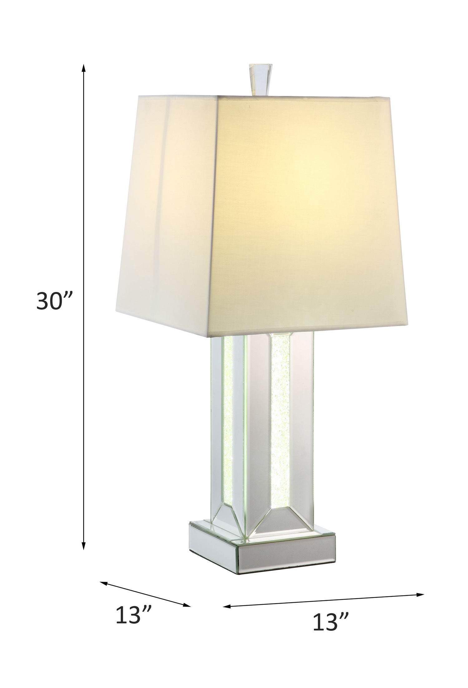 ACME Noralie Table Lamp, Mirrored & Faux Stones 40223