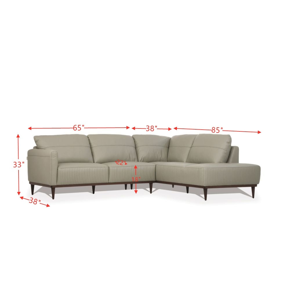 ACME Tampa Sectional Sofa, Airy Green Leather (1Set/2Ctn) 54975