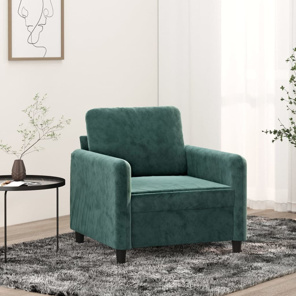 Sofa Chair Dark Green 23.6" Velvet