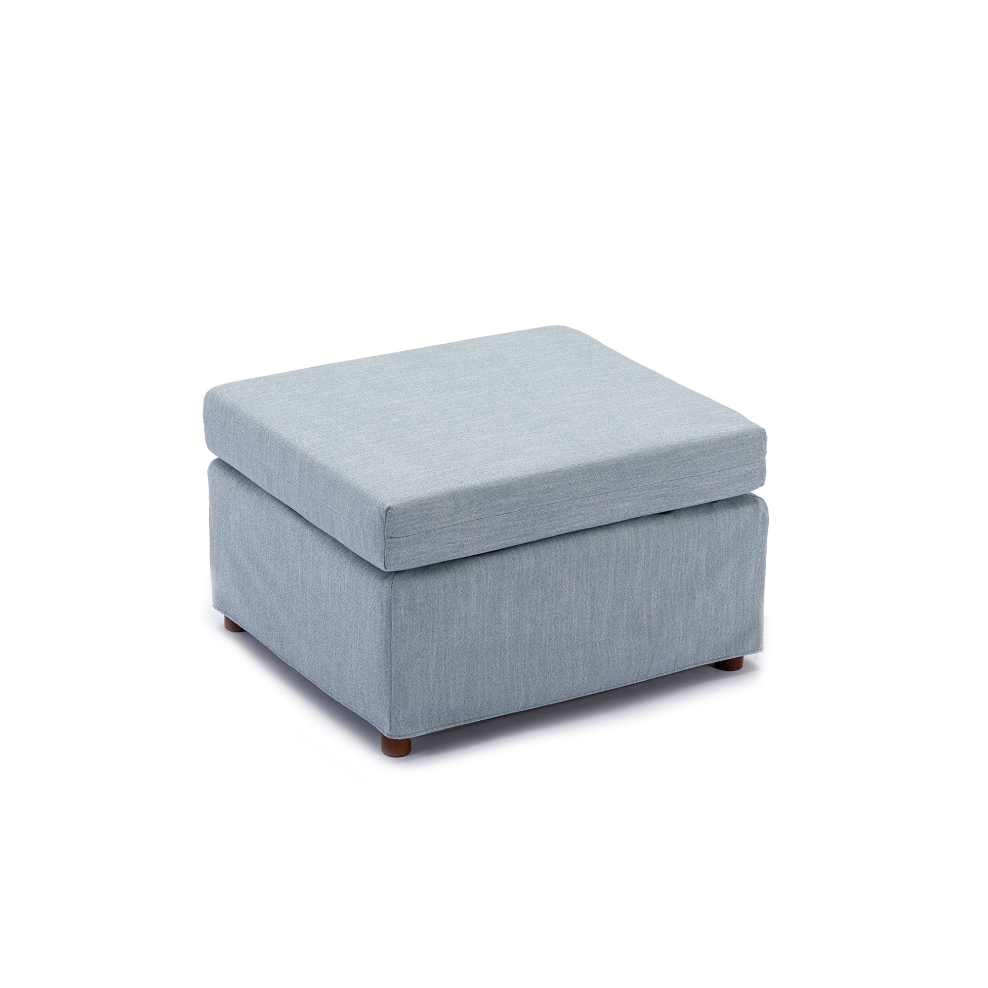 Single Movable ottoman for Modular Sectional Sofa Couch Without Storage Function, Cushion Covers Removable and Washable,Light Blue