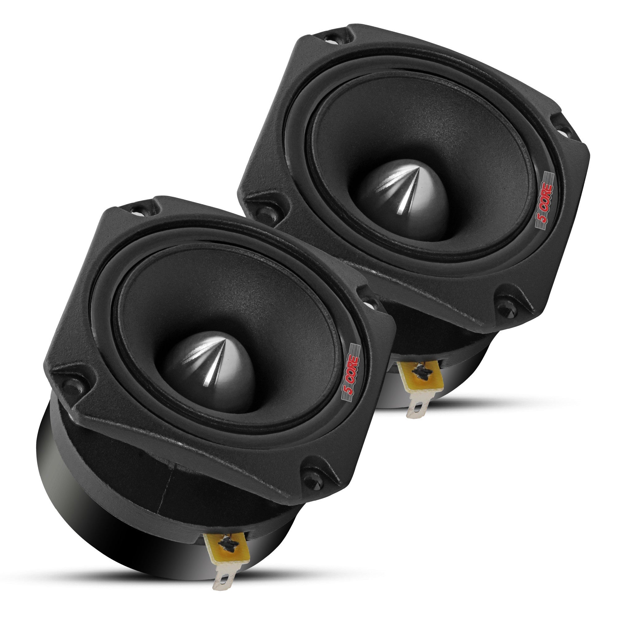 5 Core 3.5" Super Tweeter 2Pack • 300W RMS 1000W PMPO Combined • 4 OHM • Titanium Bullet w 1 inch Voice Coil • 106 dB Sensitivity • Easy to Mount- TW BLT 150 BLK PAIR