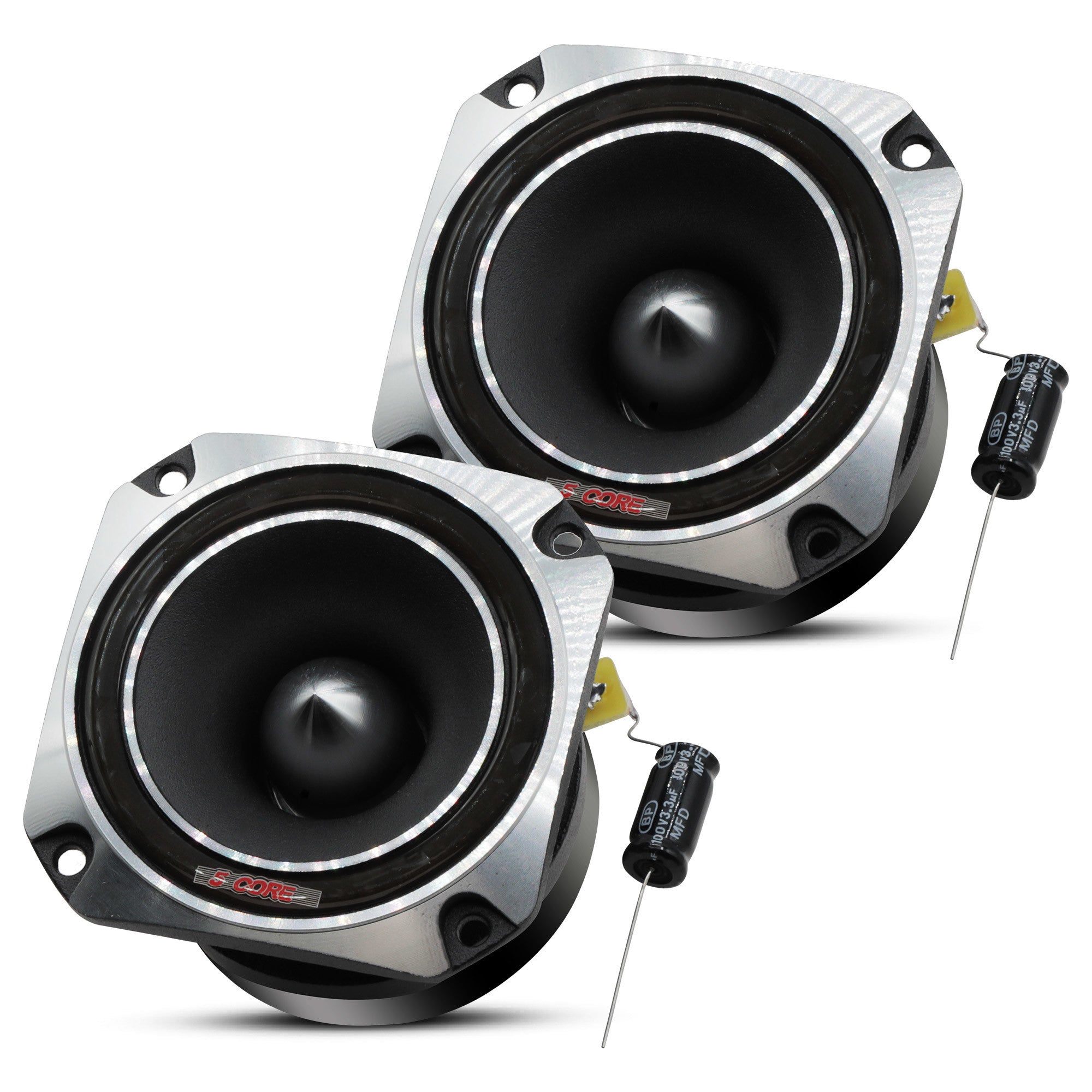 5 Core 3.5" Super Tweeter 2Pack • 300W RMS 1000W PMPO Combined • 4 OHM • Titanium Bullet w 1 inch Voice Coil • 106 dB Sensitivity • Easy to Mount- TW BLT 150 CH PAIR