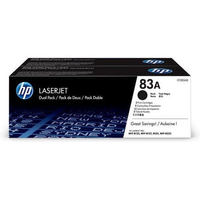 HP 83A (CF283AD) Toner Cartridges - Black (2 pack)