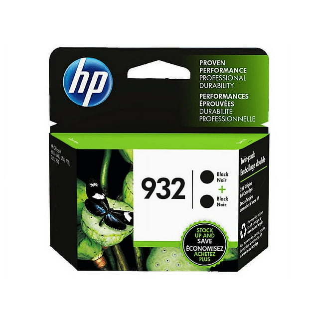 HP 932 Ink Cartridges - Black, 2 Cartridges (L0S27AN)