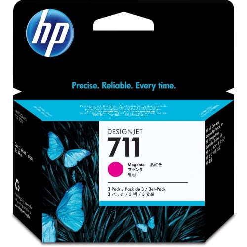 HP 711 29-mL Magenta DesignJet Ink Cartridges, 3-Pack (CZ135A)