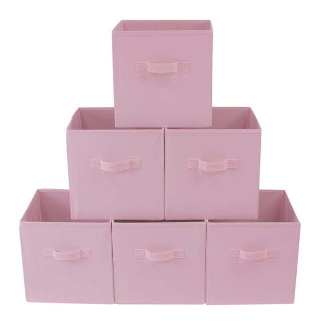 Collapsible Cube Fabric Storage Bins (10.5" x 10.5"), 6 Pack