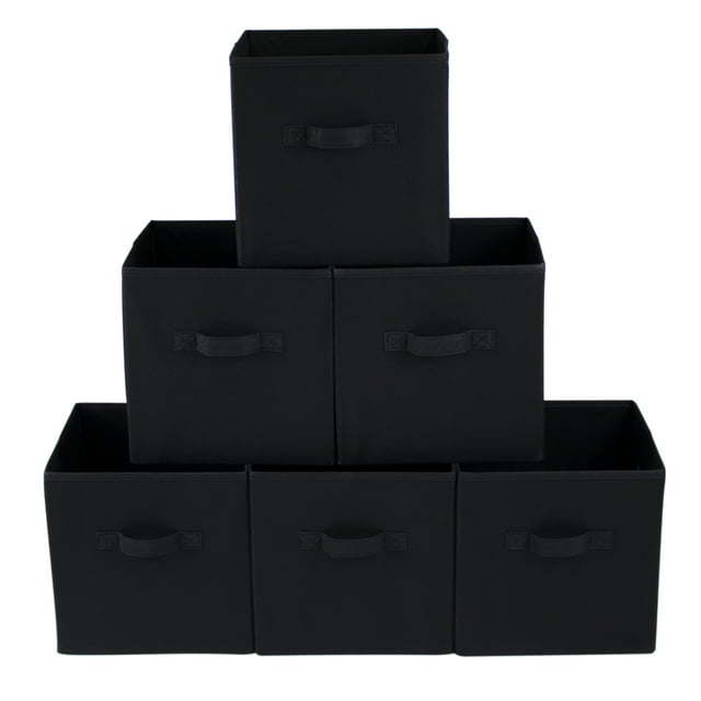 Collapsible Cube Fabric Storage Bins (10.5" x 10.5"), 6 Pack