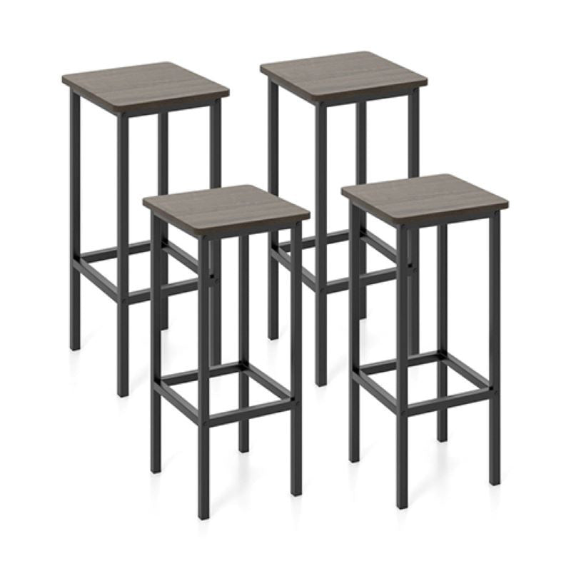 Kitchen & Dining Bar Stools with Metal Legs and Footrest