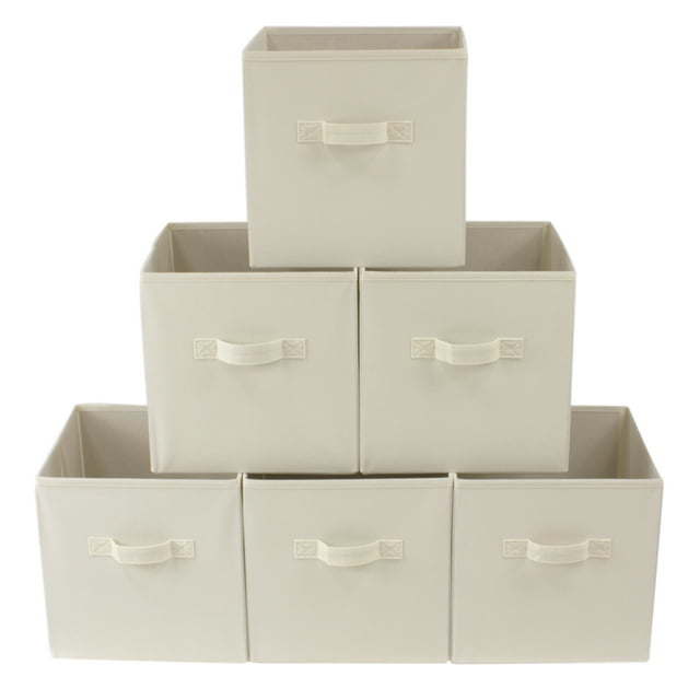 Collapsible Cube Fabric Storage Bins (10.5" x 10.5"), 6 Pack