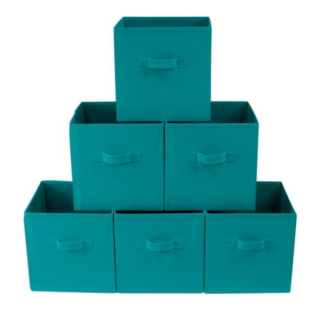 Collapsible Cube Fabric Storage Bins (10.5" x 10.5"), 6 Pack