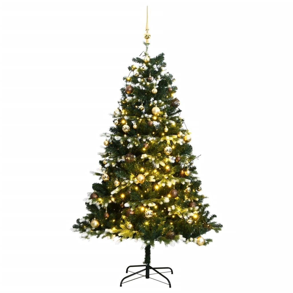 Artificial Hinged Christmas Tree 300 LEDs & Ball Set 82.7"