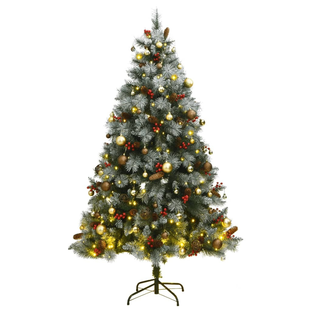 Artificial Hinged Christmas Tree 300 LEDs & Ball Set 94.5"