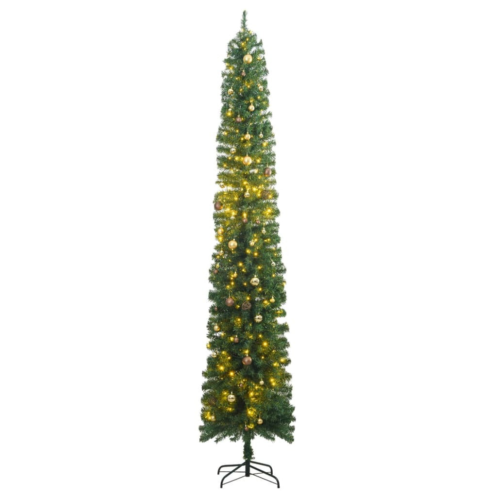 Slim Christmas Tree 300 LEDs & Ball Set 118.1"