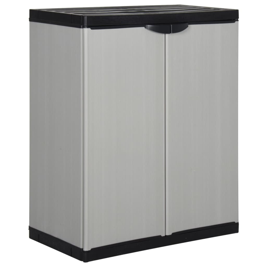 Garden Storage Cabinet with 1 Shelf Gray and Black 26.8"x15.7"x33.5"
