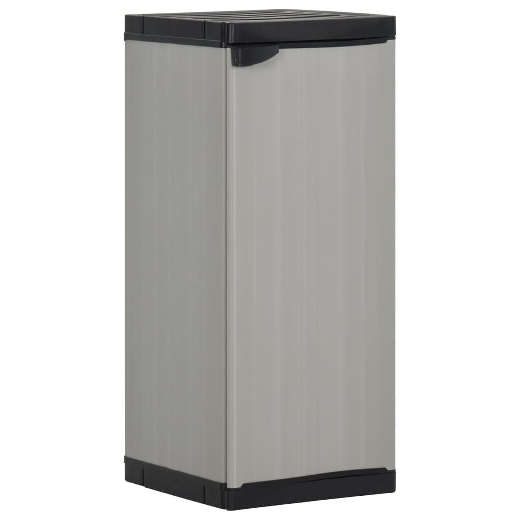 Garden Storage Cabinet with 1 Shelf Gray and Black 13.8"x15.7"x33.5"