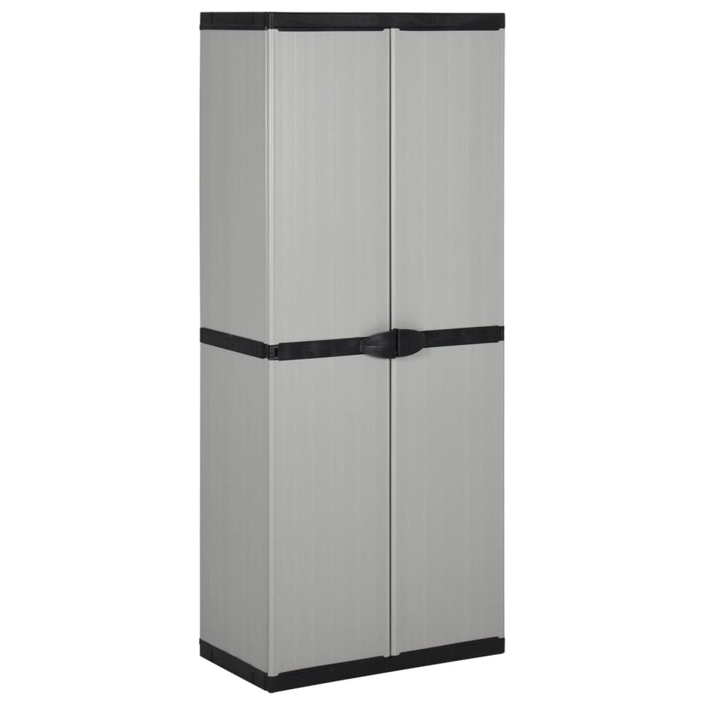 Garden Storage Cabinet with 3 Shelves Gray&Black 26.8"x15.7"x66.1"