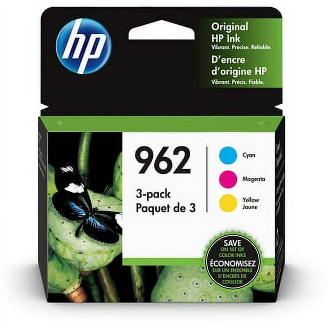 HP 962 Ink Cartridges - Cyan, Magenta, Yellow, 3 Cartridges (3YP00AN)