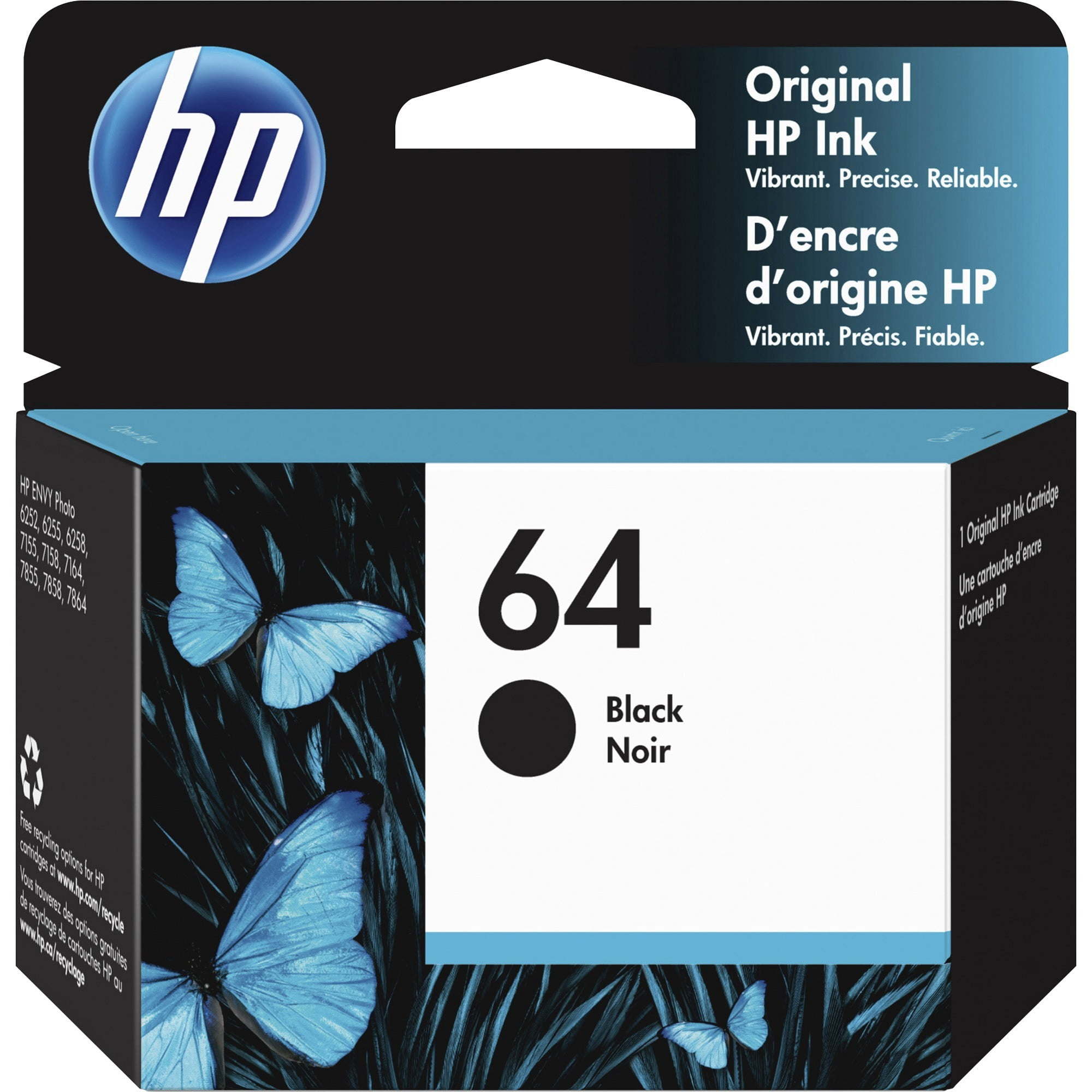 HP 64 Ink Cartridge, Black (N9J90AN)