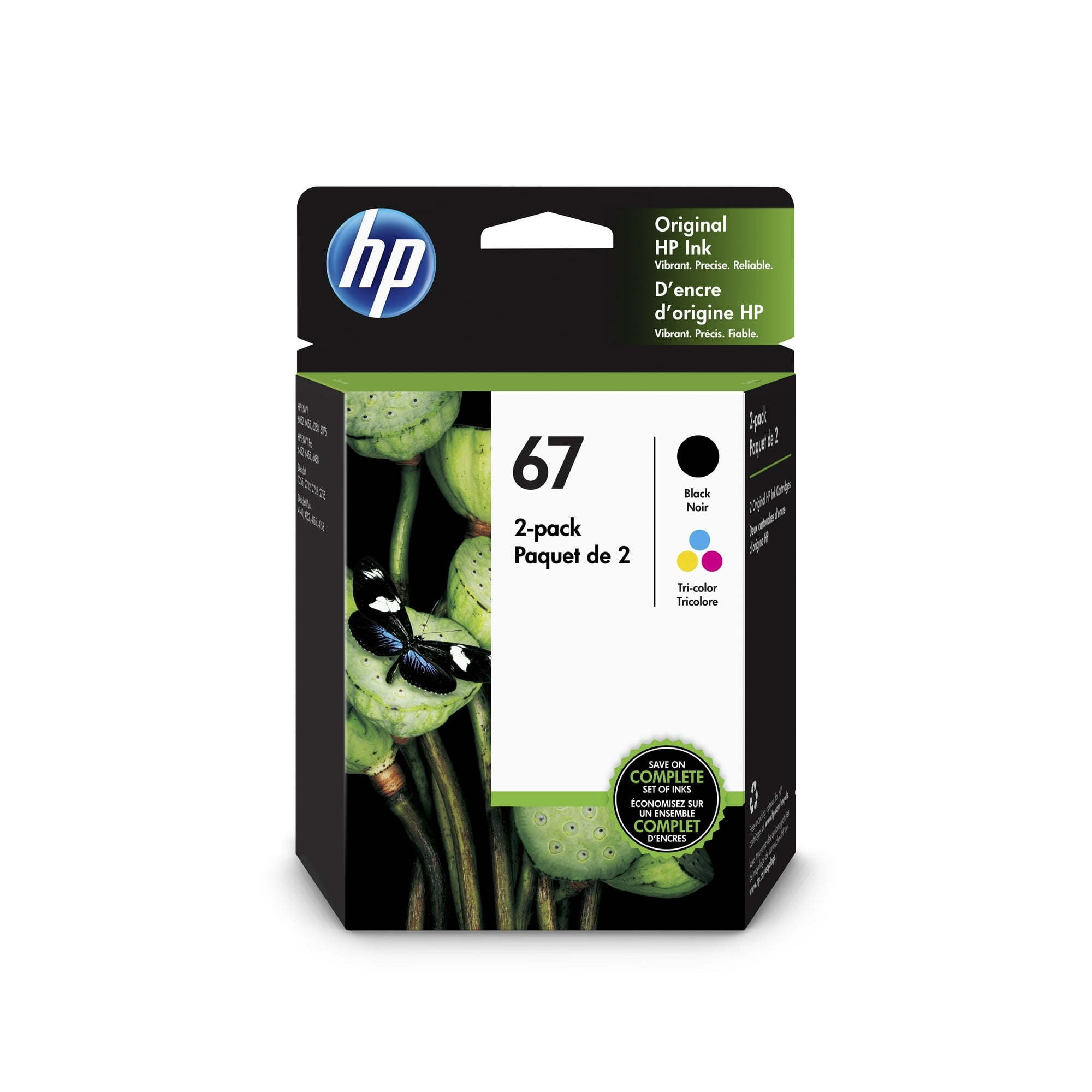 HP 67 Clr/Blk Original Ink Crtg 2-Pk (3YP29AN)