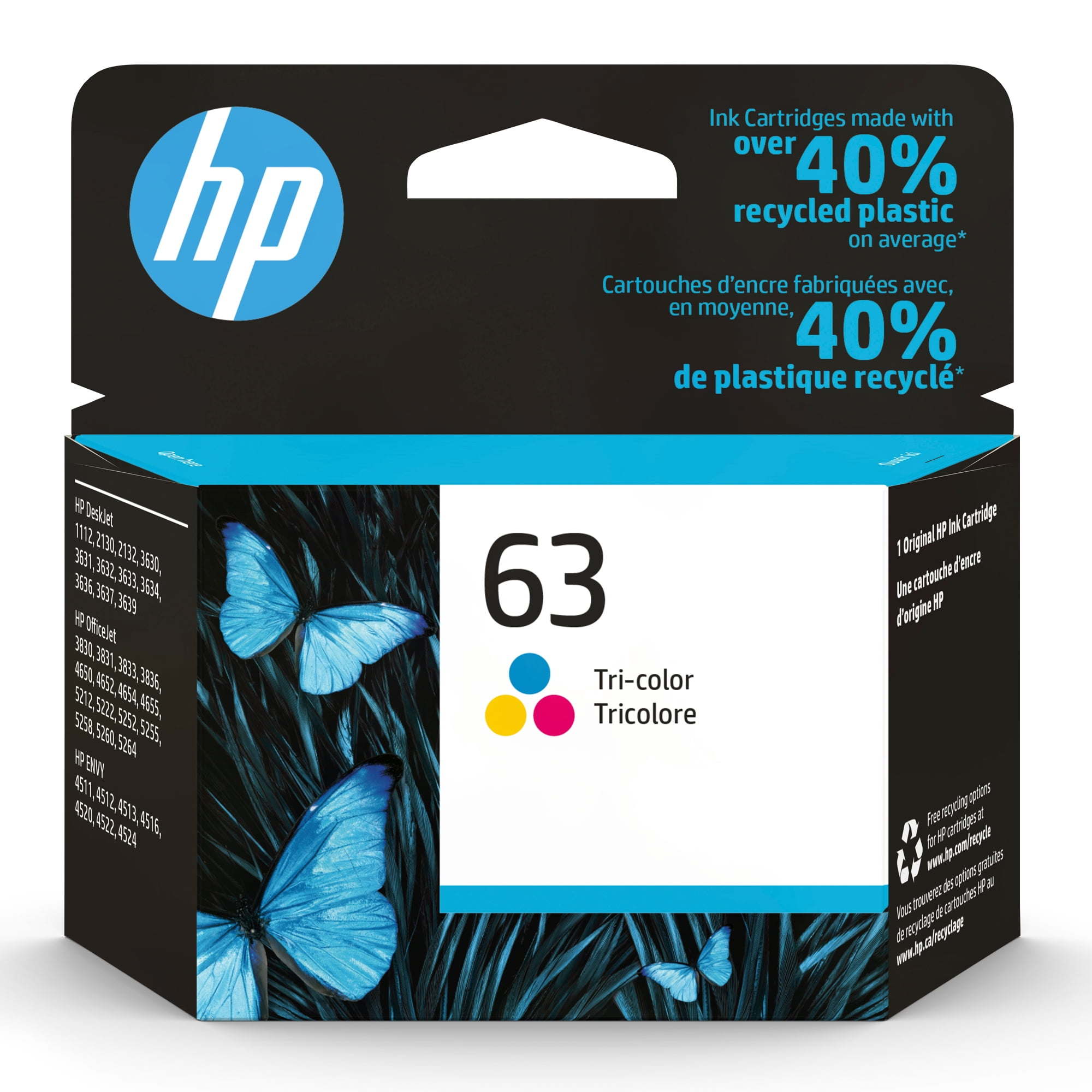 HP 63 Tri-Color Original Ink Cartridge (F6U61AN)