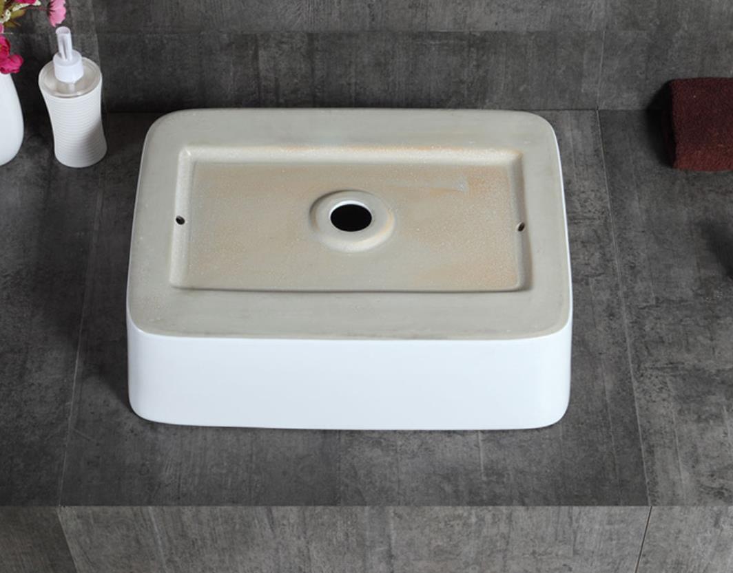 Vessel Bathroom Sink Basin in White Ceramic Single Basin Ceramic Farmhouse Kitchen Sink with Basket Strainer