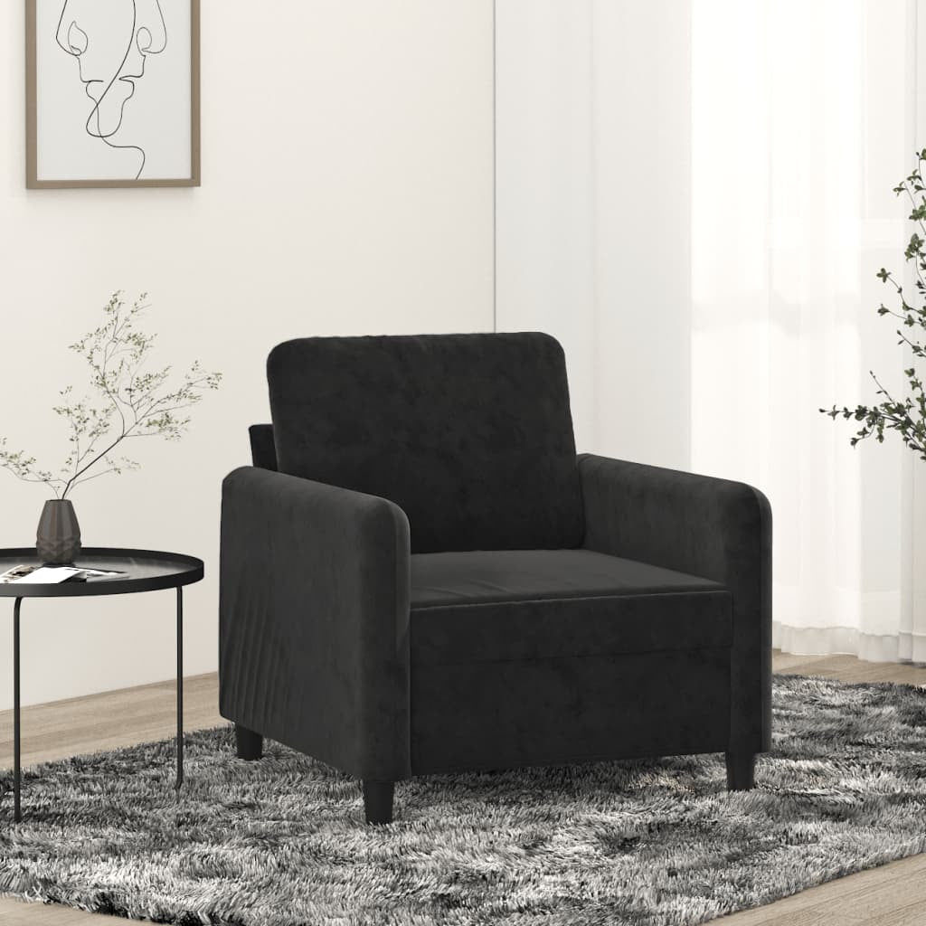 Sofa Chair Black 23.6" Velvet