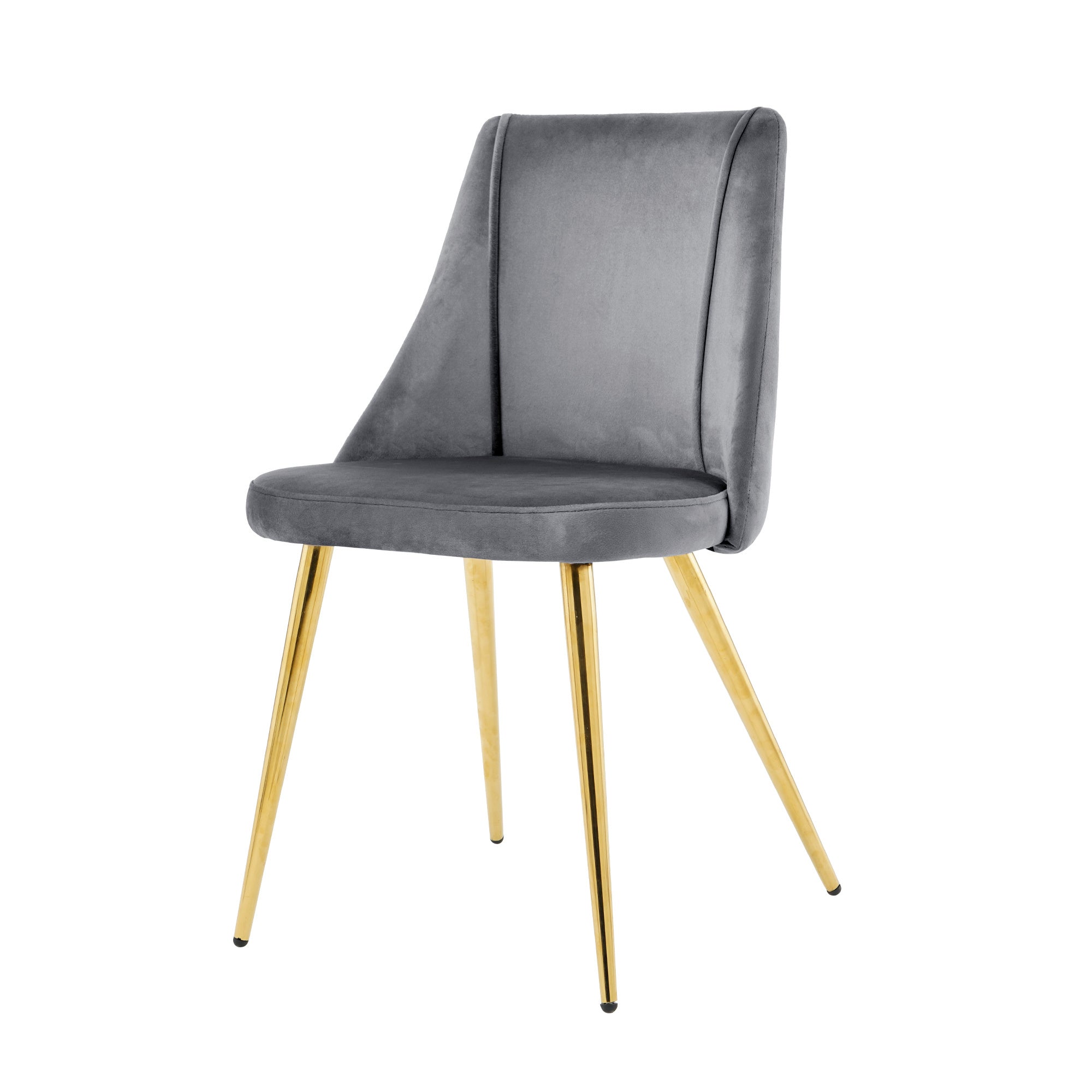 Modern Grey Velvet Dining Chairs , Fabric Accent Upholstered Chairs Side Chair with gold Legs for Home Furniture Living Room Bedroom Kitchen Dinning room(set of 4)