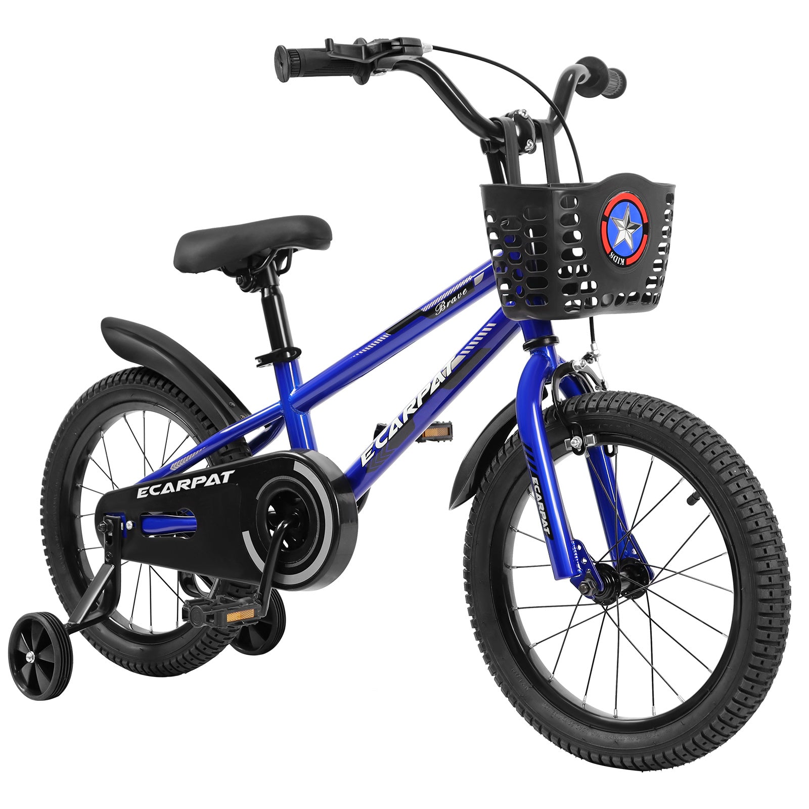 Kids Bike 14 inch for Boys & Girls with Training Wheels, Freestyle Kids' Bicycle with Bell,Basket and fender.