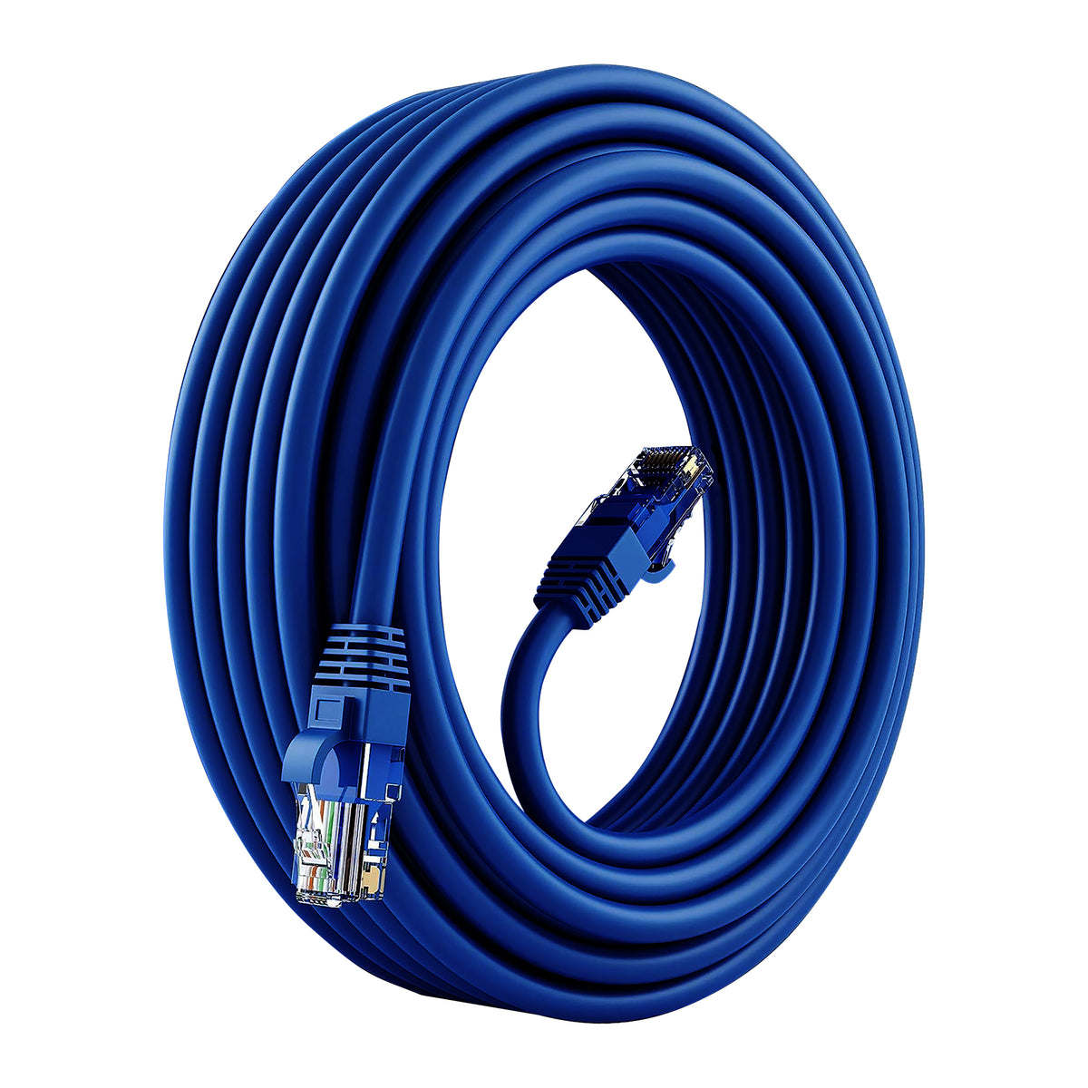 5 Core Cat 6 Ethernet Cable • 15 ft 10Gbps Network Patch Cord • High Speed RJ45 Internet LAN Cable w Gold-Plated Connectors • for Router, Modem, PC, Gaming, PS5, Xbox- ET 15FT BLU