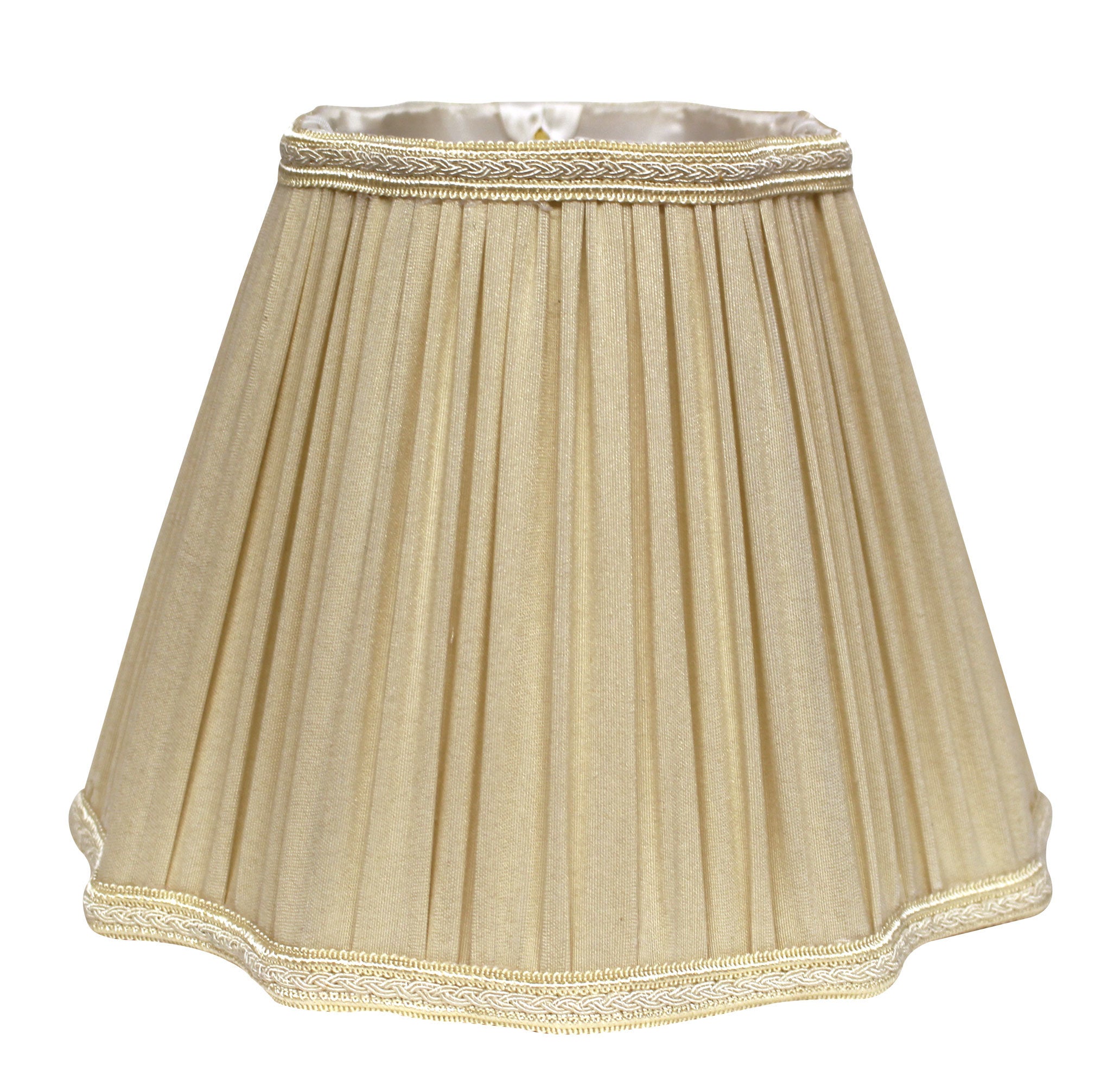 Slant Inverted Corners Fancy Square Pleated Softback Lampshade with Bulb Clip, Taupe