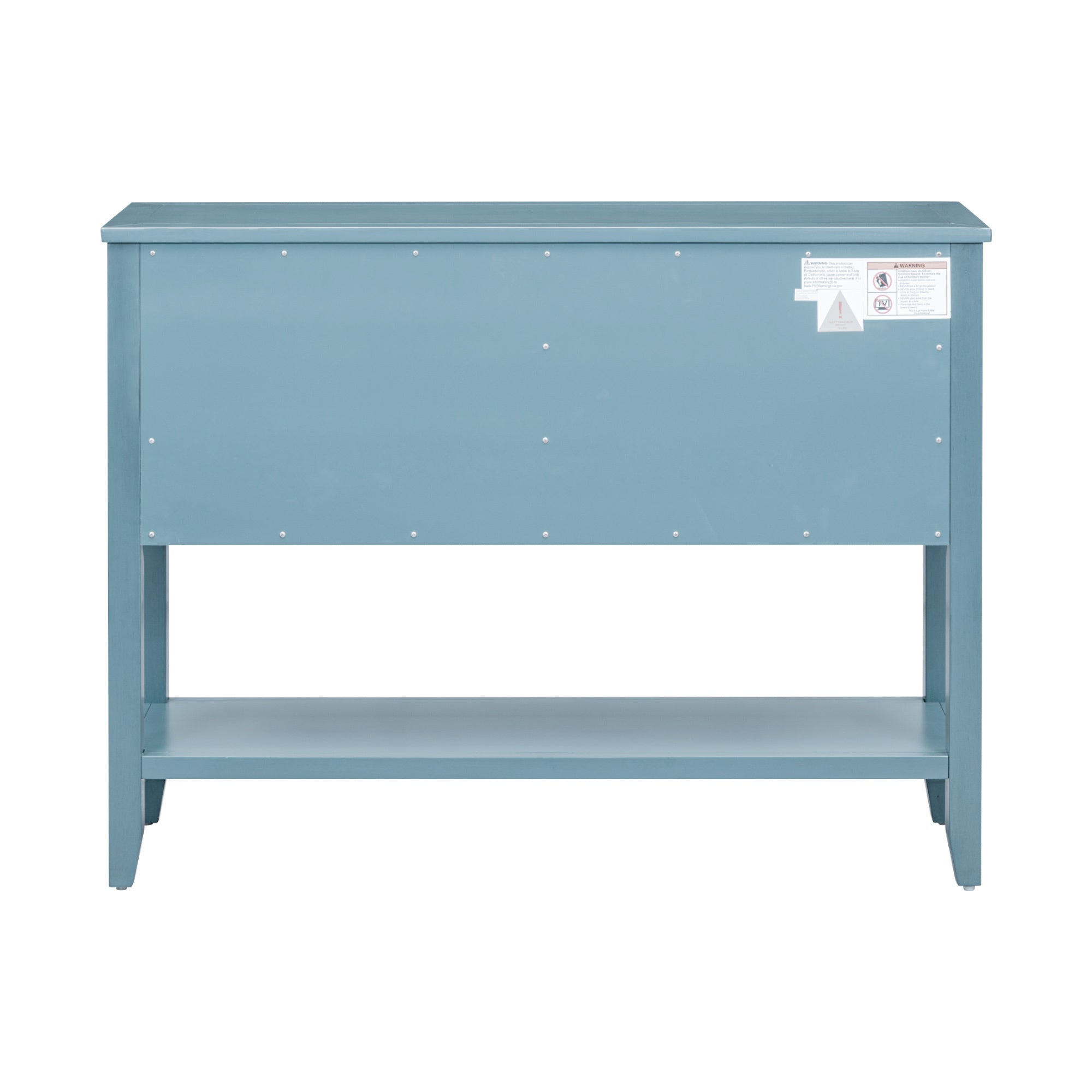 TREXM Cambridge Series Ample Storage Vintage Console Table with Four Small Drawers and Bottom Shelf for Living Rooms, Entrances and Kitchens (Dark Blue,OLD SKU: WF190263AAM)