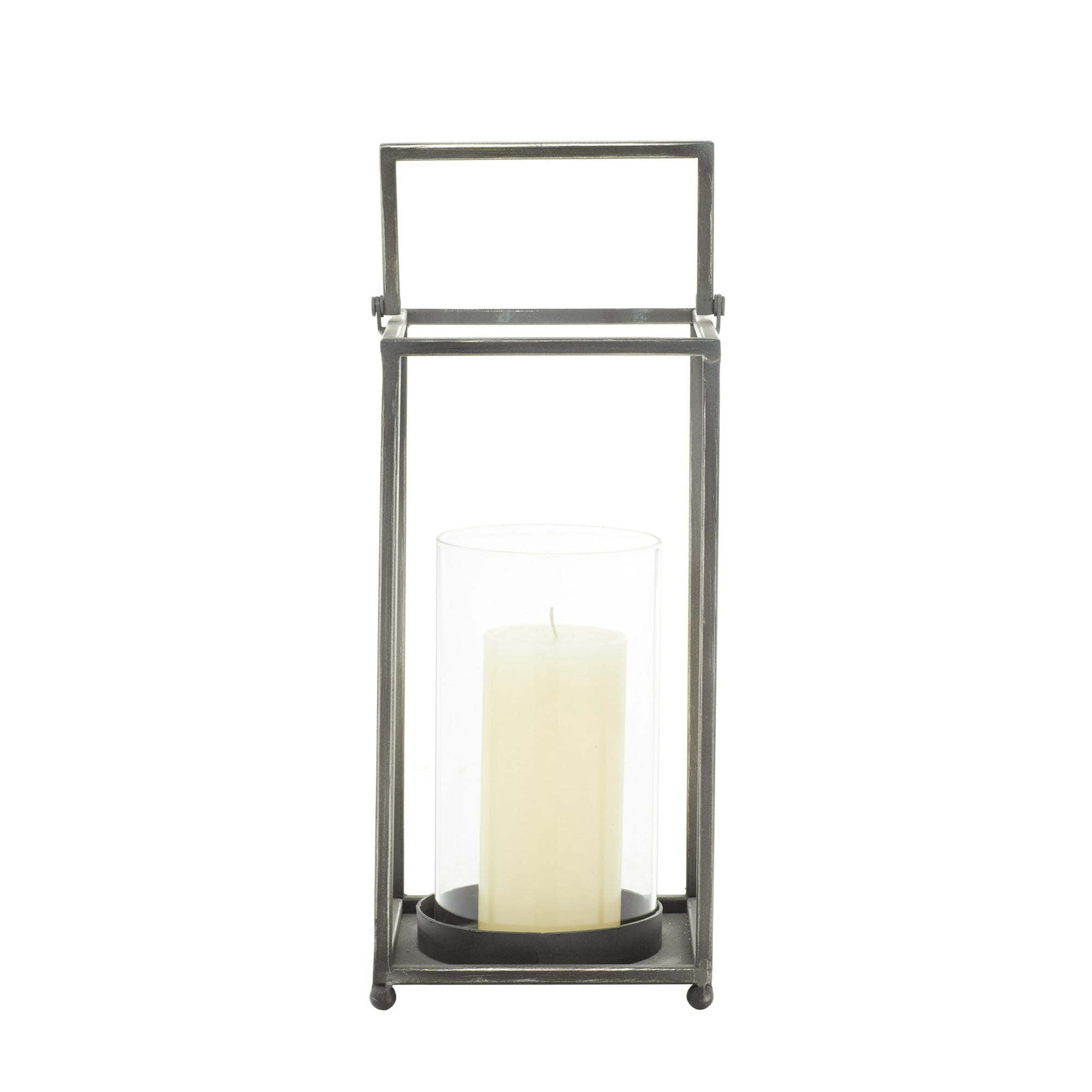 DecMode Black Metal Decorative Candle Lantern