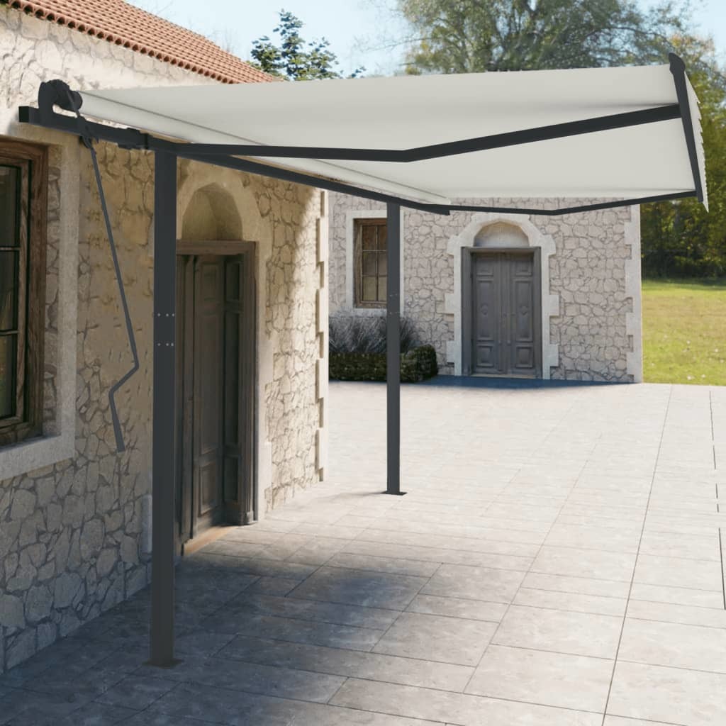 Awning Post Set Anthracite 177.2"x96.5" Iron