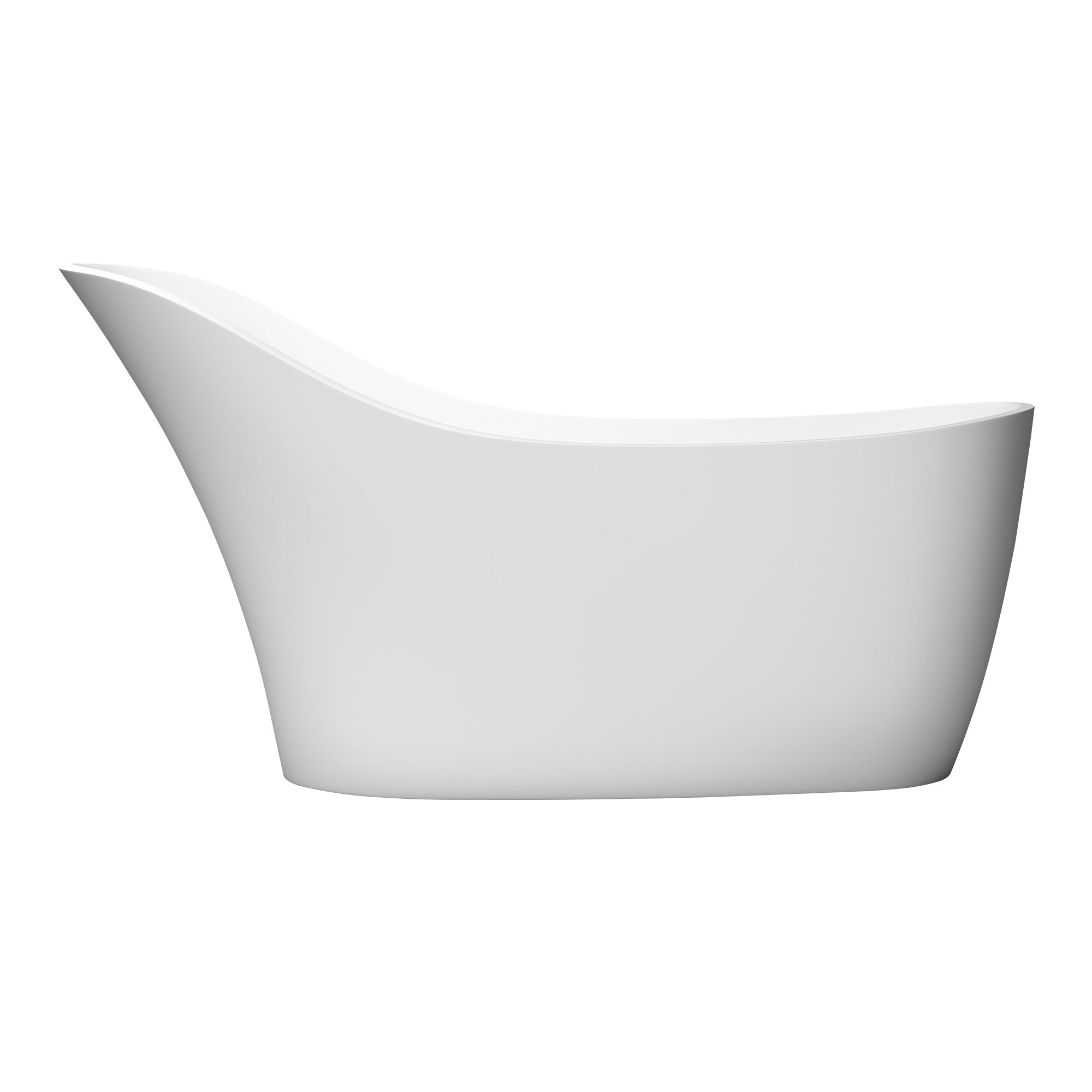 1700mm Solid Surface Bathtub Matte White Color