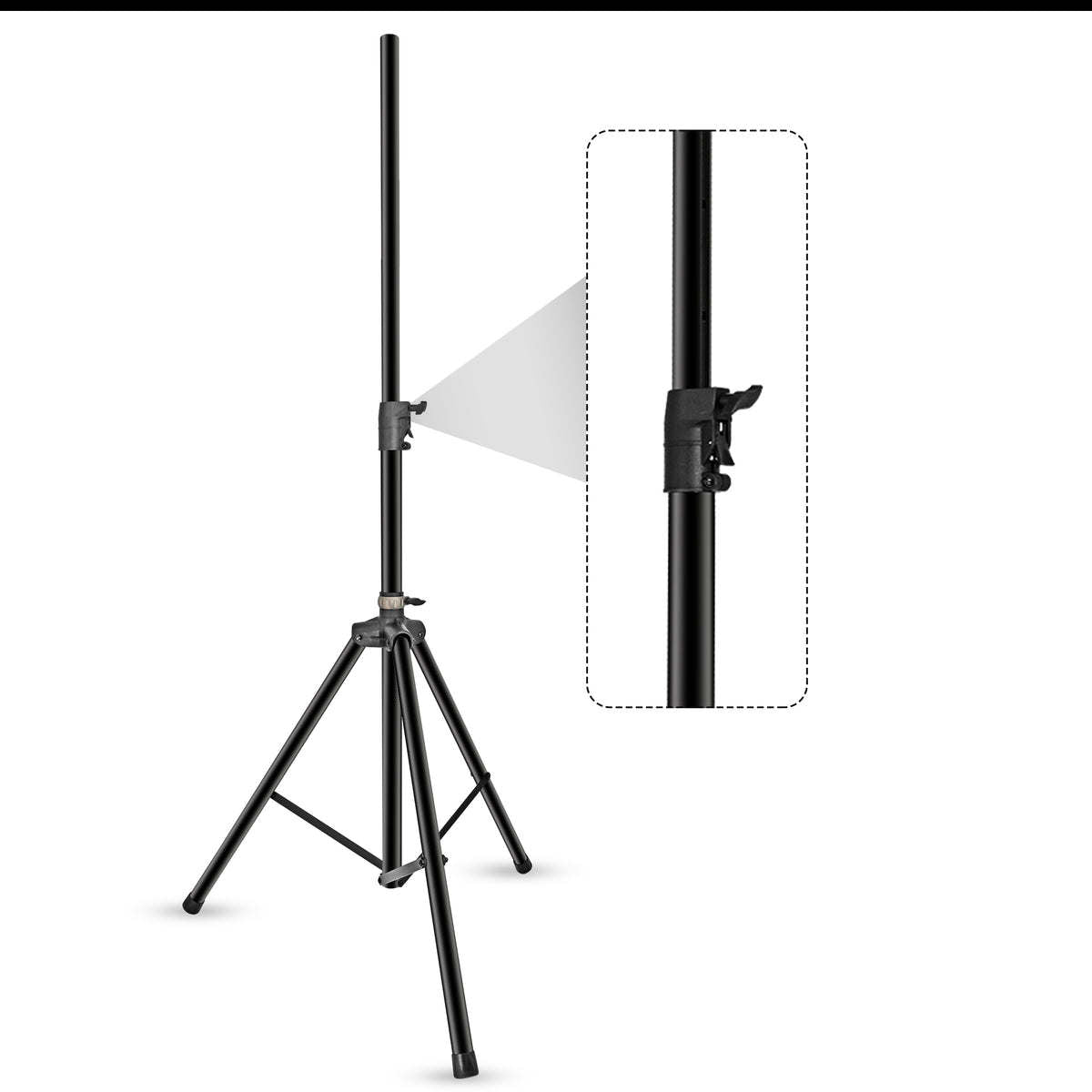 Air Cushion Speaker Stand Heavy Duty Tripod Hydraulic Speakers Stands Pole Air Powered Raising and Lowering Easy Height Adjustable Universal Studio Monitor Holder 5 Core SS HD HYD AIR BLK