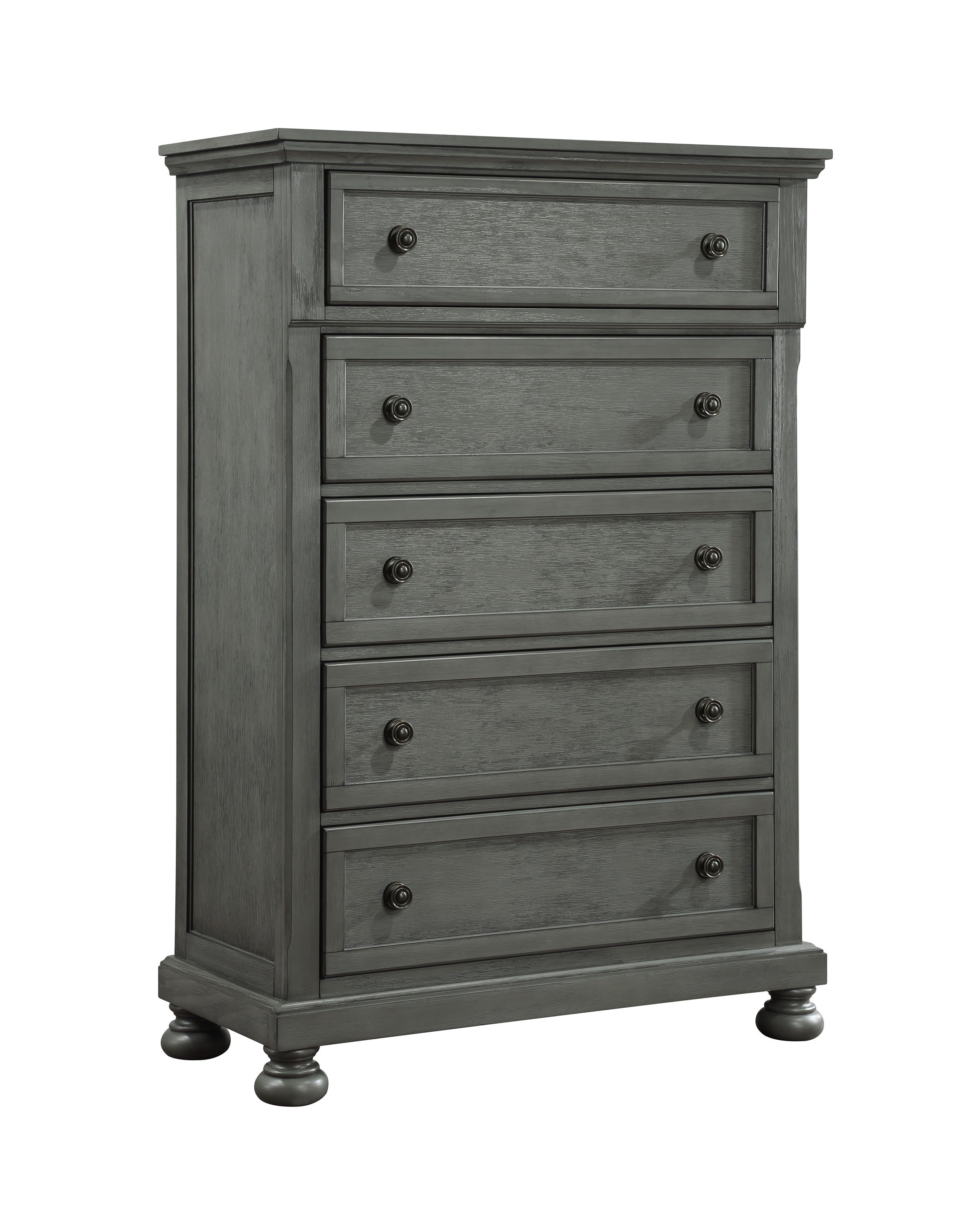 Jackson Modern Style 5-Drawer Chest Made with Wood & Rustic Gray Finish