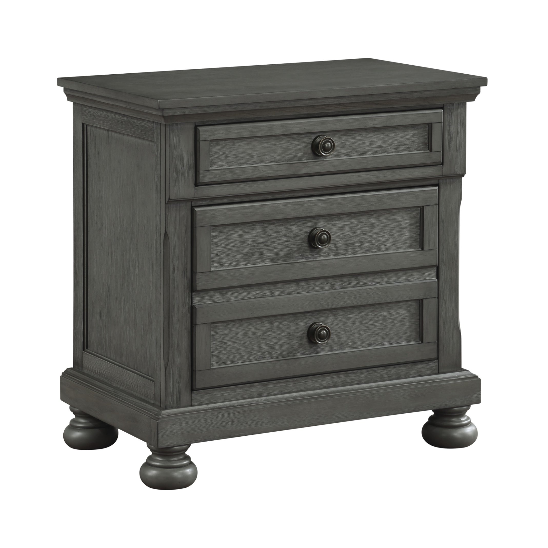 Jackson Modern Style 2-Drawer Nightstand Made with Wood & Rustic Gray Finish