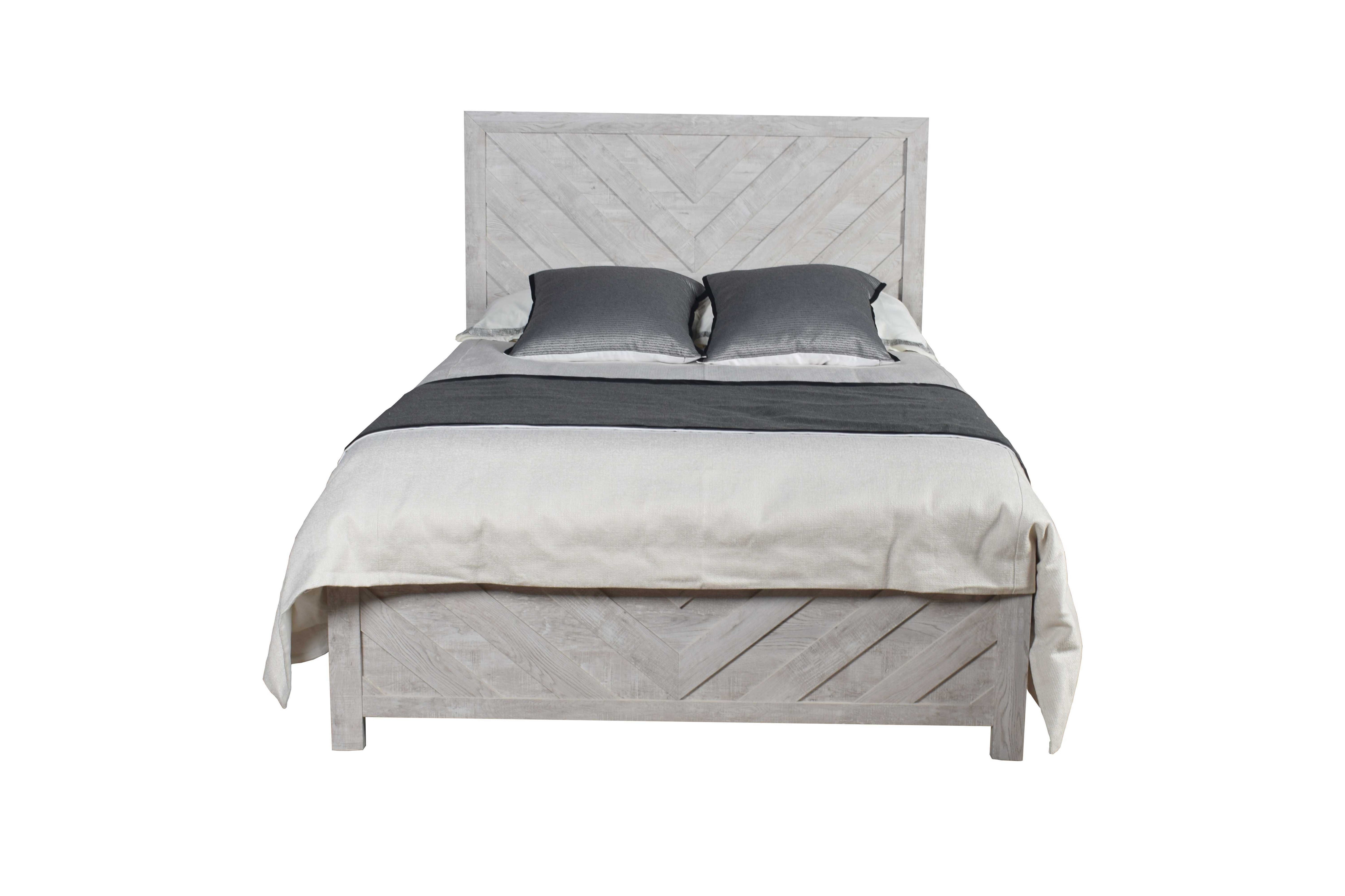 Denver Modern Style Queen Bed Made with Wood in Gray