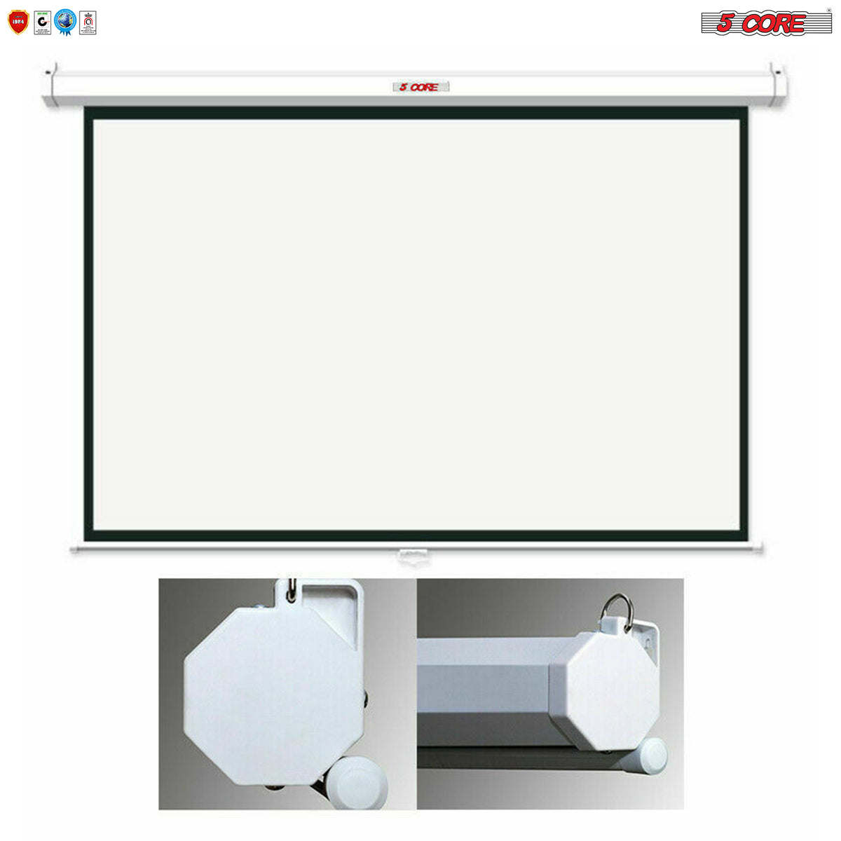 5 Core Projector Screen 72 inch 16:9 HD 4K Premium Wrinkle Free Matte Screen 160° Viewing Angle Indoor Outdoor Projection Screens - Screen 72 (16:9)