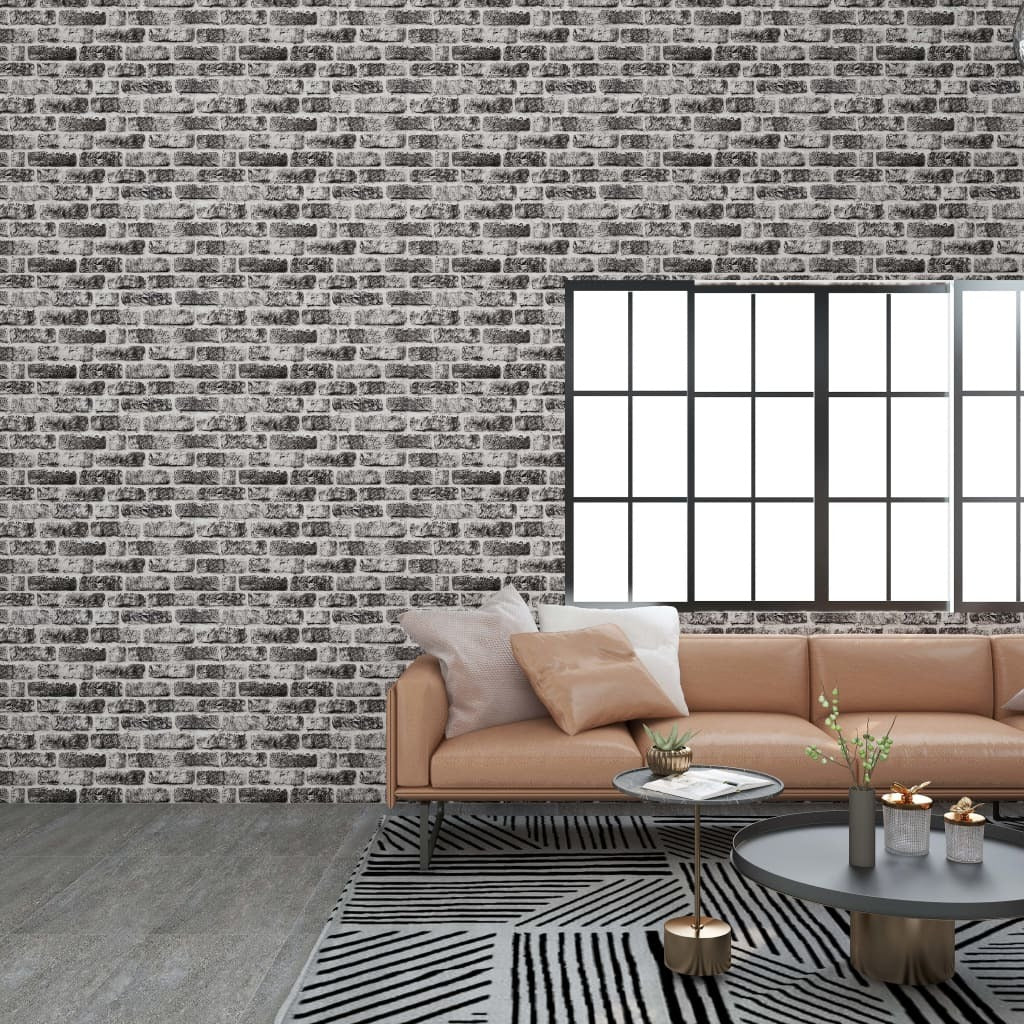 3D Wall Panels with Dark Gray Brick Design 11 pcs EPS